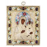 A MINIATURE ICON SMOLENSKAYA MOTHER OF GOD, FROM THE COLLECTION OF GRAND DUCHESS XENIA ALEXANDROVNA