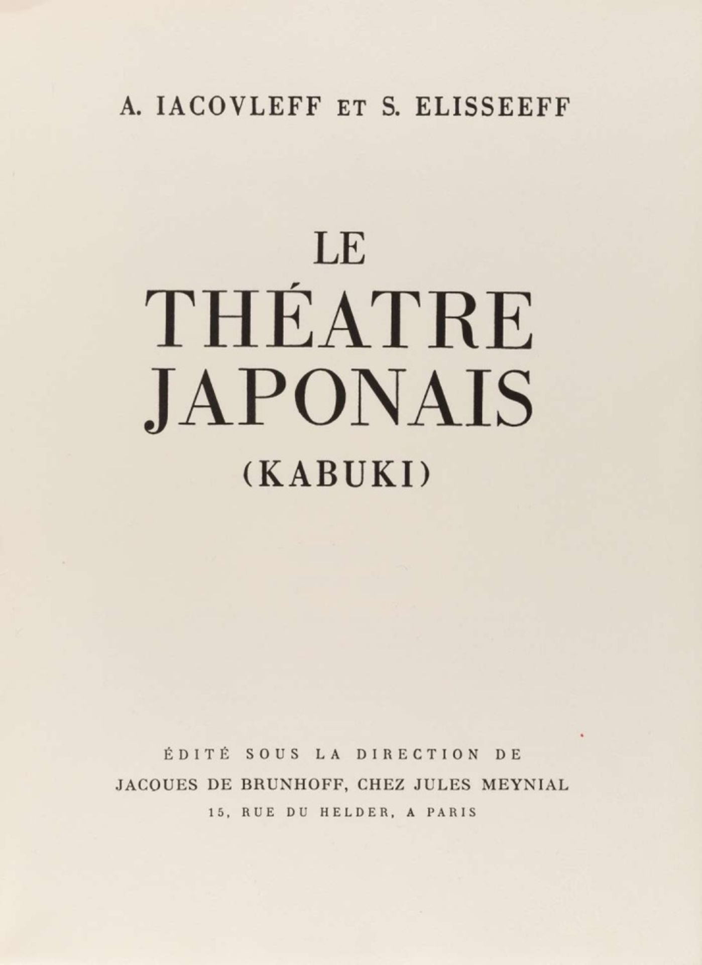 YAKOVLEV, ELISEEV, LE THEATRE JAPONAIS (KABUKI), 1933 - Bild 6 aus 8