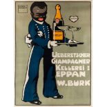 AN ADVERTISEMENT POSTER BY LUDWIG HOHWEIN (GERMAN 1874-1949), UEBERETSCHER CHAMPAGNE