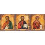 A GROUP OF THREE RUSSIAN ICONS, LATE 19TH CENTURY