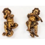 A PAIR OF GILT ALABASTER WALL MOUNTS, EARLY 20TH CENTURY