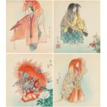 A GROUP OF FOUR CHINESE WOODBLOCK PRINTS, 19TH CENTURY