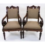 A PAIR OF NEOCLASSICAL BALTIC MAHOGANY FAUTEUILS, EARLY 19TH CENTURY