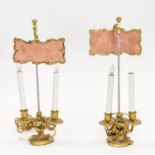 A PAIR OF BEDSIDE ORMOLU BRONZE CANDELABRA, EARLY 20TH CENTURY