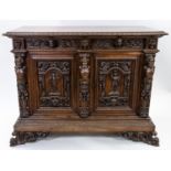 A RENAISSANCE REVIVAL WOODEN COMMODE, EARLY 20TH CENTURY