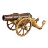 A FRENCH ORMOLU CANNON, 18TH CENTURY