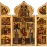 A RUSSIAN ICON OF STATIONS OF THE CROSS, CIRCA 1800