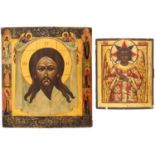 A PAIR OF RUSSIAN ICONS OF BLAGOE MOLCHANIE AND THE MANDYLION (SPAS NERUKOTVORNY), 18TH AND 19TH