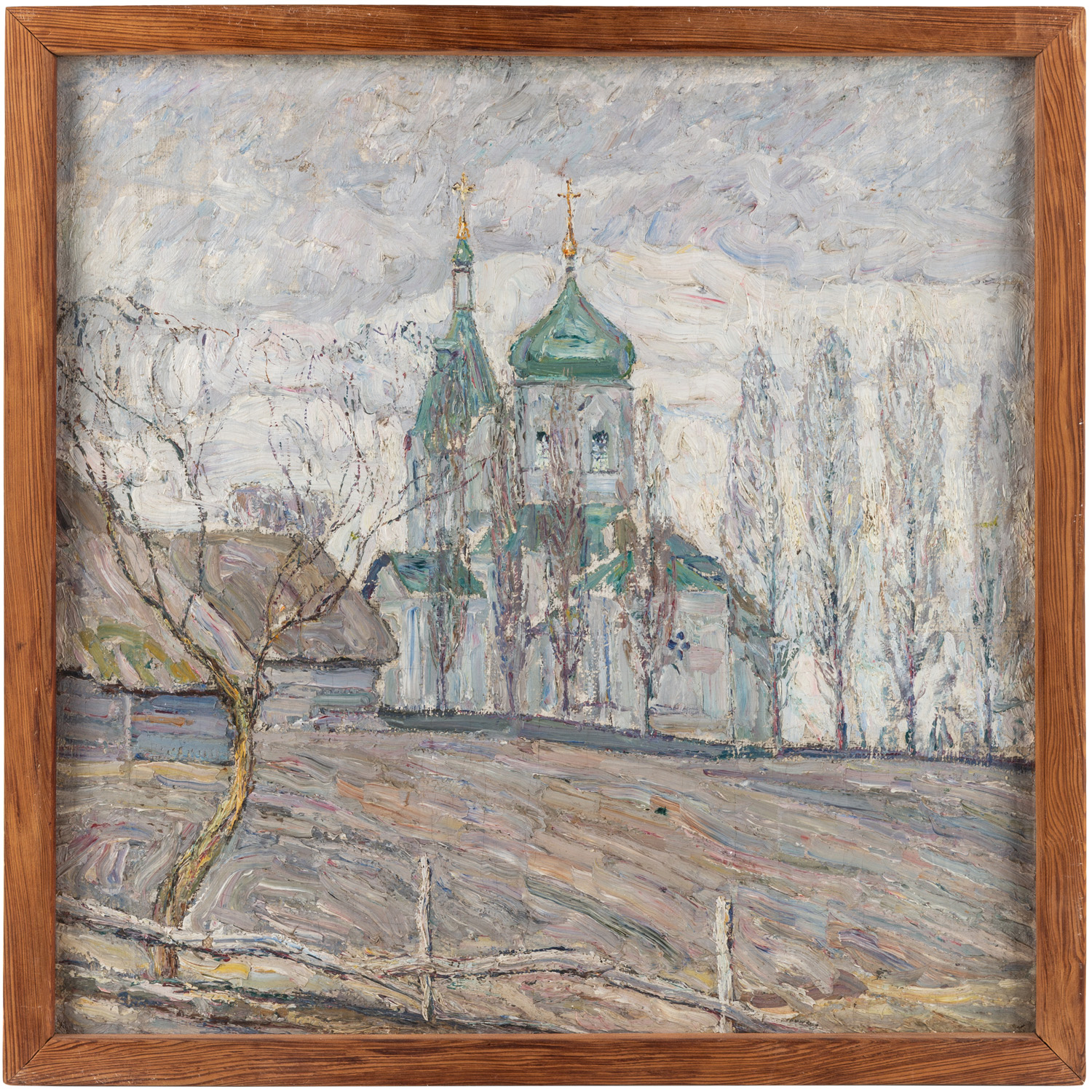 A DOUBLE-SIDED LANDSCAPE PAINTING BY ABRAHAM MANIEVICH (RUSSIAN 1883-1942) - Image 4 of 5