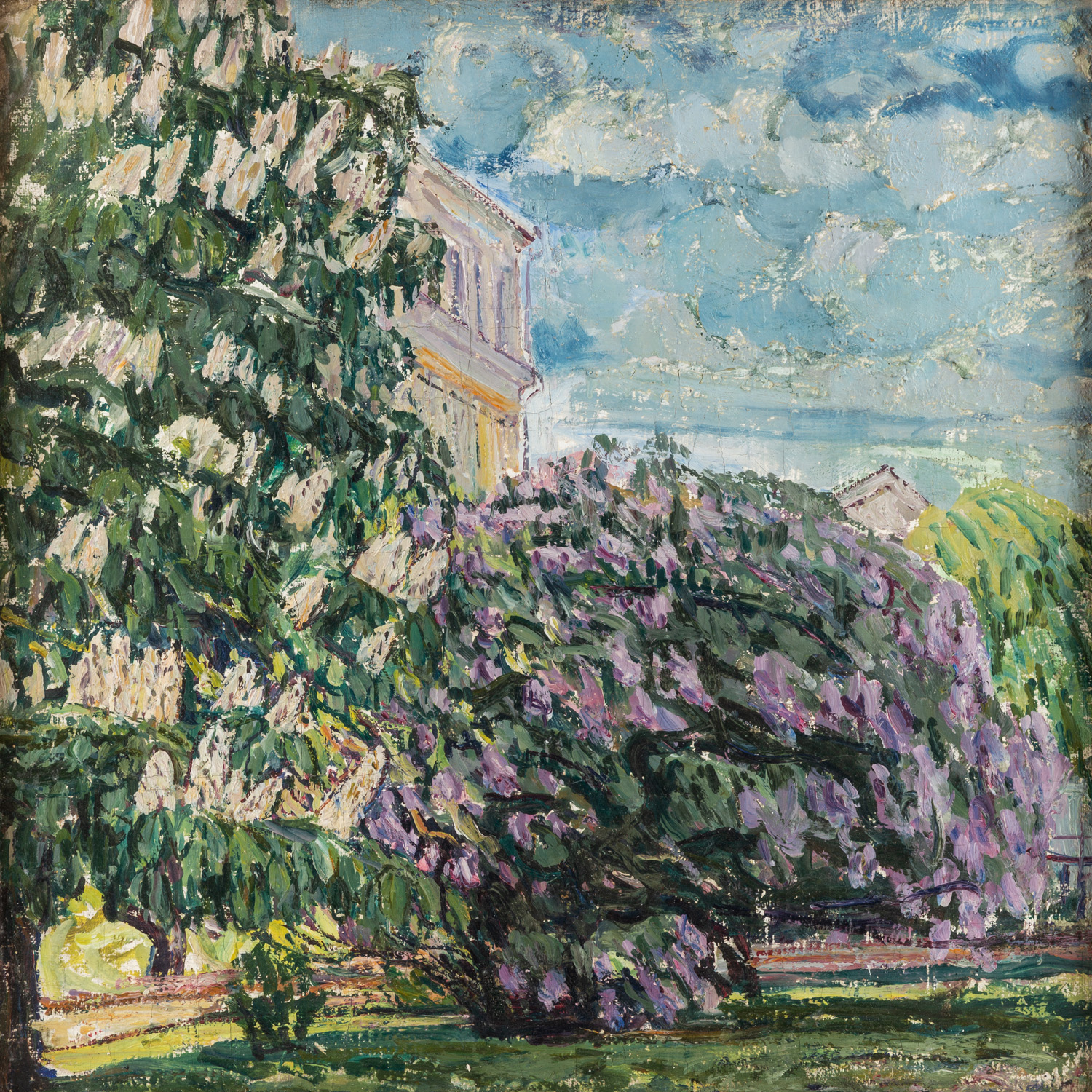 A DOUBLE-SIDED LANDSCAPE PAINTING BY ABRAHAM MANIEVICH (RUSSIAN 1883-1942) - Image 3 of 5