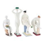 A GROUP OF FOUR SOVIET PORCELAIN FIGURINES OF BATHERS FROM THE 'BANYA' SERIES AFTER ALEKSANDR MATVEE