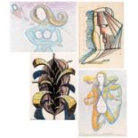 A GROUP OF FOUR COLOR DRAWINGS BY LEONID LAMM (RUSSIAN 1928-2017)