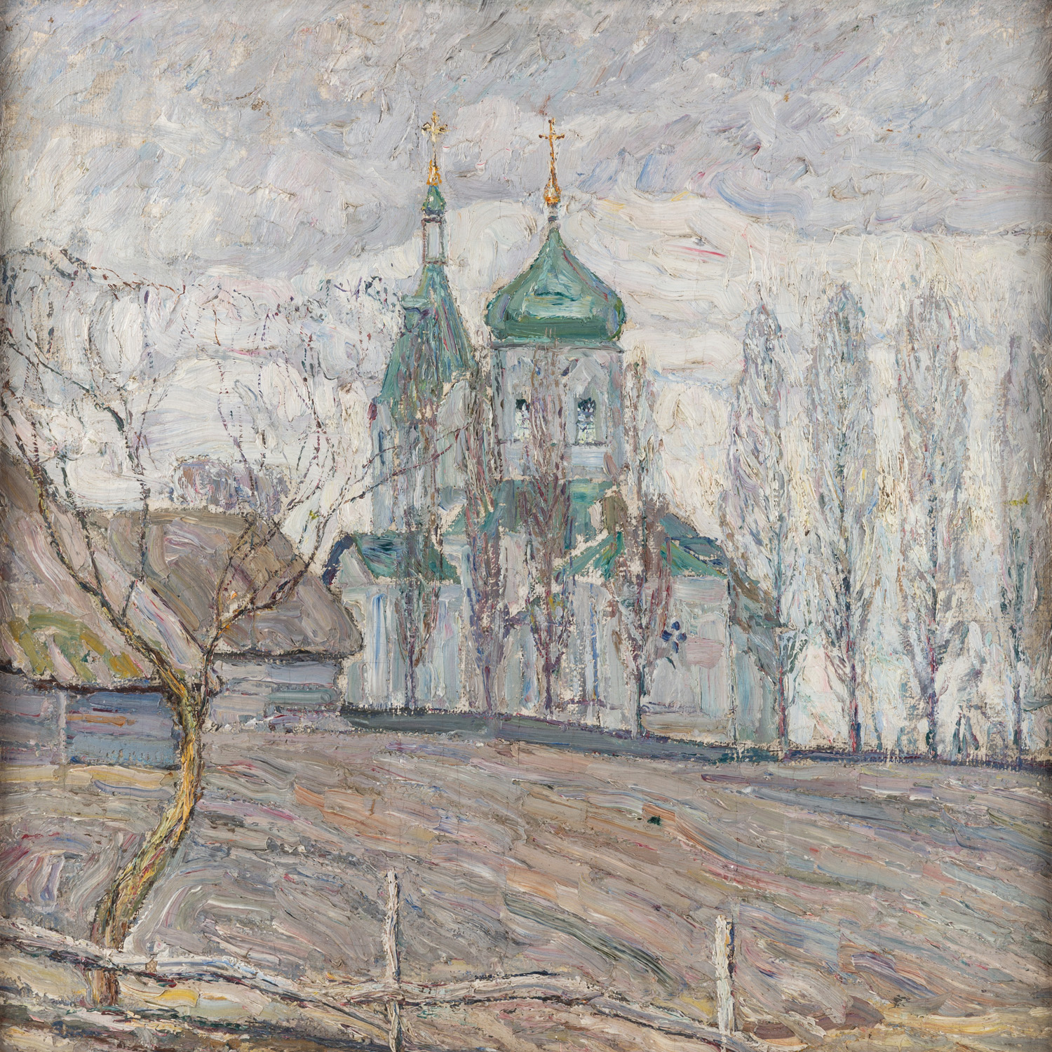 A DOUBLE-SIDED LANDSCAPE PAINTING BY ABRAHAM MANIEVICH (RUSSIAN 1883-1942) - Image 2 of 5