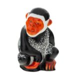 A SOVIET PORCELAIN CHESS PIECE OF A BLACK MONKEY AFTER ZIGRID KULBACH (RUSSIAN 1908-1997), LENINGRAD