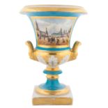 A RUSSIAN PORCELAIN URN, SAFRONOV PORCELAIN FACTORY, CIRCA 1820-1850