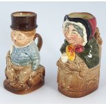 TWO SMALL ROYAL DOULTON CHARACTER JUGS