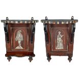 PAIR 19TH-CENTURY ITALIAN INLAID WALL BRACKETS