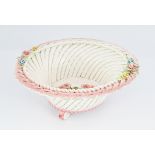 SPANISH PAINTED RETICULATED BASKET WEAVE BOWL