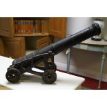 PAIR 19TH-CENTURY CAST IRON MODEL CANNONS