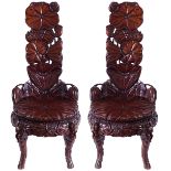 PAIR OF 19TH-CENTURY JAPANESE CEREMONIAL CHAIRS