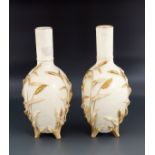 PAIR OF VICTORIAN PARCEL GILT POTTERY VASES