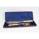 SHEFFIELD SILVER PLATED SERVING KNIFE AND FORK