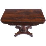 WILLIAM IV PERIOD ROSEWOOD CARD TABLE