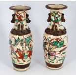 PAIR CHINESE QING PERIOD CRACKLE GLAZE VASES