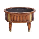 19TH-CENTURY MAHOGANY AND BRASS BOUND LOG BARREL