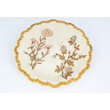 WORCESTER PARCEL GILT & FLORAL PAINTLED PLATE