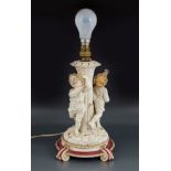 19TH-CENTURY FRENCH CHERUB STEMMED TABLE LAMP