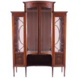 EDWARDIAN MAHOGANY AND INLAID DISPLAY CABINET