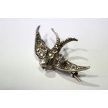 SILVER SWALLOW BROOCH