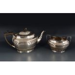 SHEFFIELD SILVER TEA POT AND SUGAR BOWL