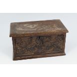 19TH-CENTURY CARVED OAK GLOVE BOX