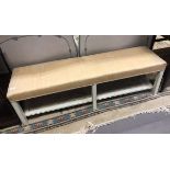 EDWARDIAN UPHOLSTERED AND PAINTED WINDOW SEAT