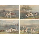 SET OF FOUR 19TH-CENTURY HUNTING PRINTS
