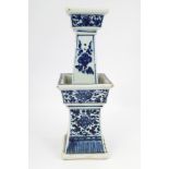18TH-CENTURY CHINESE BLUE AND WHITE CANDLESTICK