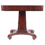 WILLIAM IV MAHOGANY AND INLAID LIBRARY TABLE