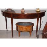 GEORGE III PERIOD MAHOGANY AND INLAID HALL TABLE