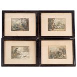 SET OF FOUR EARLY 19TH-CENTURY HUNTING PRINTS,