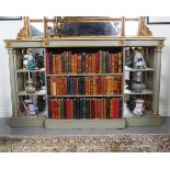 REGENCY PAINTED AND PARCEL GILT DWARF BOOKCASE