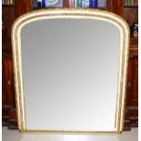 19TH-CENTURY GILT AND PAINTED OVER MANTLE MIRROR