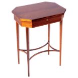 REGENCY ROSEWOOD, AND INLAID WORK TABLE