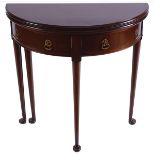 EDWARDIAN PERIOD MAHOGANY FOLD-OVER TEA TABLE