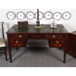 19TH-CENTURY MAHOGANY AND MARQUETRY WRITING DESK