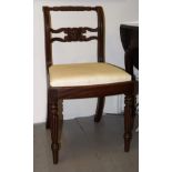 PAIR CORK REGENCY PERIOD MAHOGANY SIDE CHAIRS