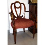 PAIR OF MAHOGANY HEPPLEWHITE ELBOW CHAIRS