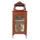 EDWARDIAN MAHOGANY AND INLAID DISPLAY CABINET