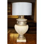 PAIR DESIGNER VASE STEMMED TABLE LAMPS